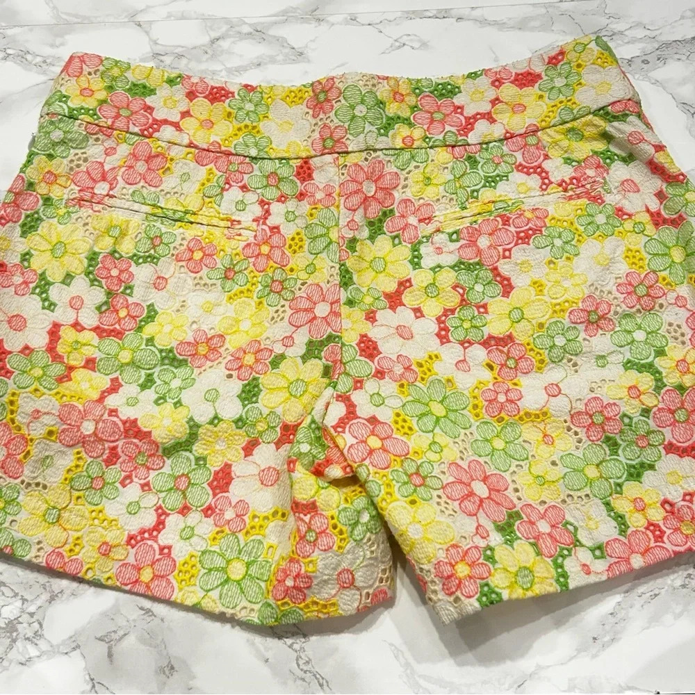 Lilly Pulitzer Sloane Sunbonnet Floral Eyelet Lace Shorts Size 0 - Picture 6 of 9